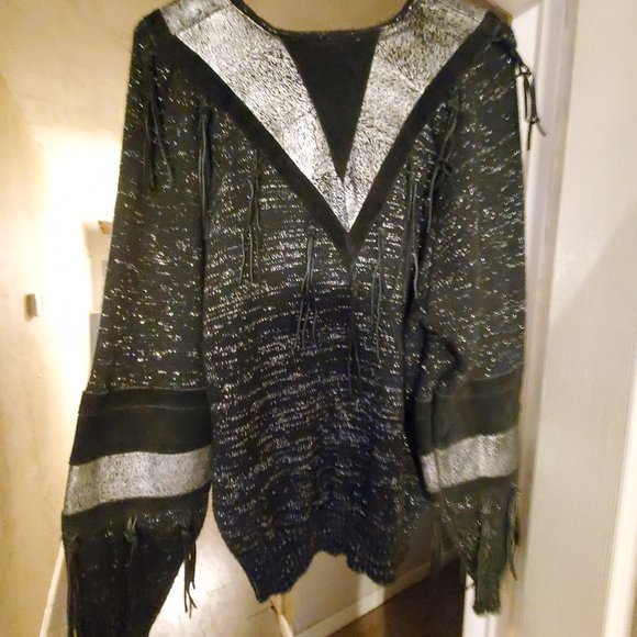 Vintage Pioneer Brand Western Sweater - Black and Silver - Picture 5 of 6